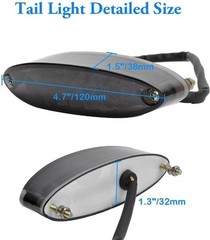 Universal Motorcycle 28 LED Tail Lights Run Driving License Plate L Size: Oval