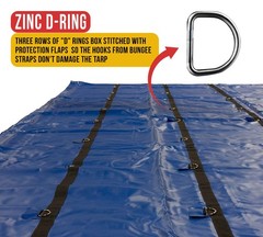 (2 Pack) Blue Superlight 14oz Flatbed Trailer Lumber Steel Tarp 24×27 (8′ Drop)