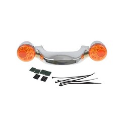 MACHSWON Bullet Rear Brake LED Light Bar Turn Signal – Silver+Yellow Motorcyc…