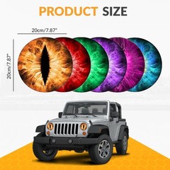2024 Wrangler Headlight Decals Pair, 3D Round Eye Stickers for He Color: Green