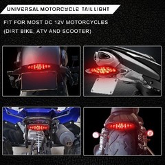 Universal Motorcycle Tail Lights Smoked Led Brake Light, ATV Dir Color: Type 2