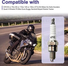 2Pcs A7TC Spark Plug for 50cc 70cc 90cc 110cc 125cc 150cc A Color: White 2 Pcs