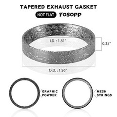 Exhaust Gasket for Motorcycles, Made of Graphite & Steel Mesh – Fits 1984-later