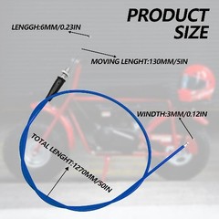 Universal 50 Inch Go Kart Throttle Cable with Pedal Brake an Color: Cable-blue