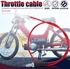 Throttle Cable 90cm (36 Inch) for Dirt Runner Bike Motorsports Color: red