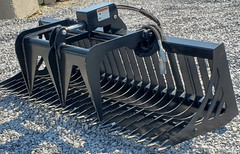 72″ Single Cylinder Compact Tractor Rock Bucket Grapple Fits Skid Steer Loader