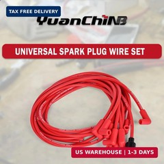 Universal Spark Plug Wire Set 8.5mm Spark Plug Wires with Red HEI 90 Degree Boot