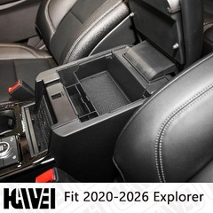 Center Console Organizer Compatible with Explorer 2020 2021 2022 Color: black