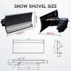 30° Tilting 43inch Snow Plow Blade Dozer Attachment for Mini Skid Steer Loader