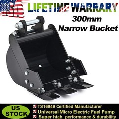 300mm Universal Black Narrow Bucket Digging Bucket for Mini Excavator USA