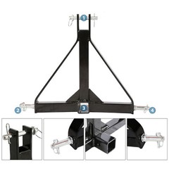 3 Point 2″ Receiver Trailer Hitch Drawbar Adapter Category One Tractor
