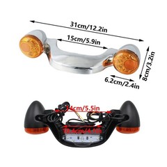 MACHSWON Bullet Rear Brake LED Light Bar Turn Signal – Silver+Yellow Motorcyc…