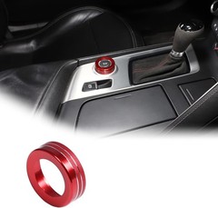 Red Alloy Multimedia Knob Button Covers for 2014-2019 C7 Car Center Color: Red