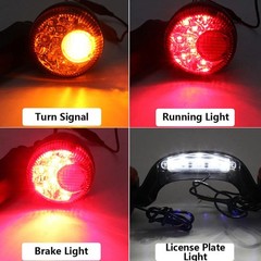 MACHSWON Bullet Rear Brake LED Light Bar Turn Signal – Silver+Yellow Motorcyc…