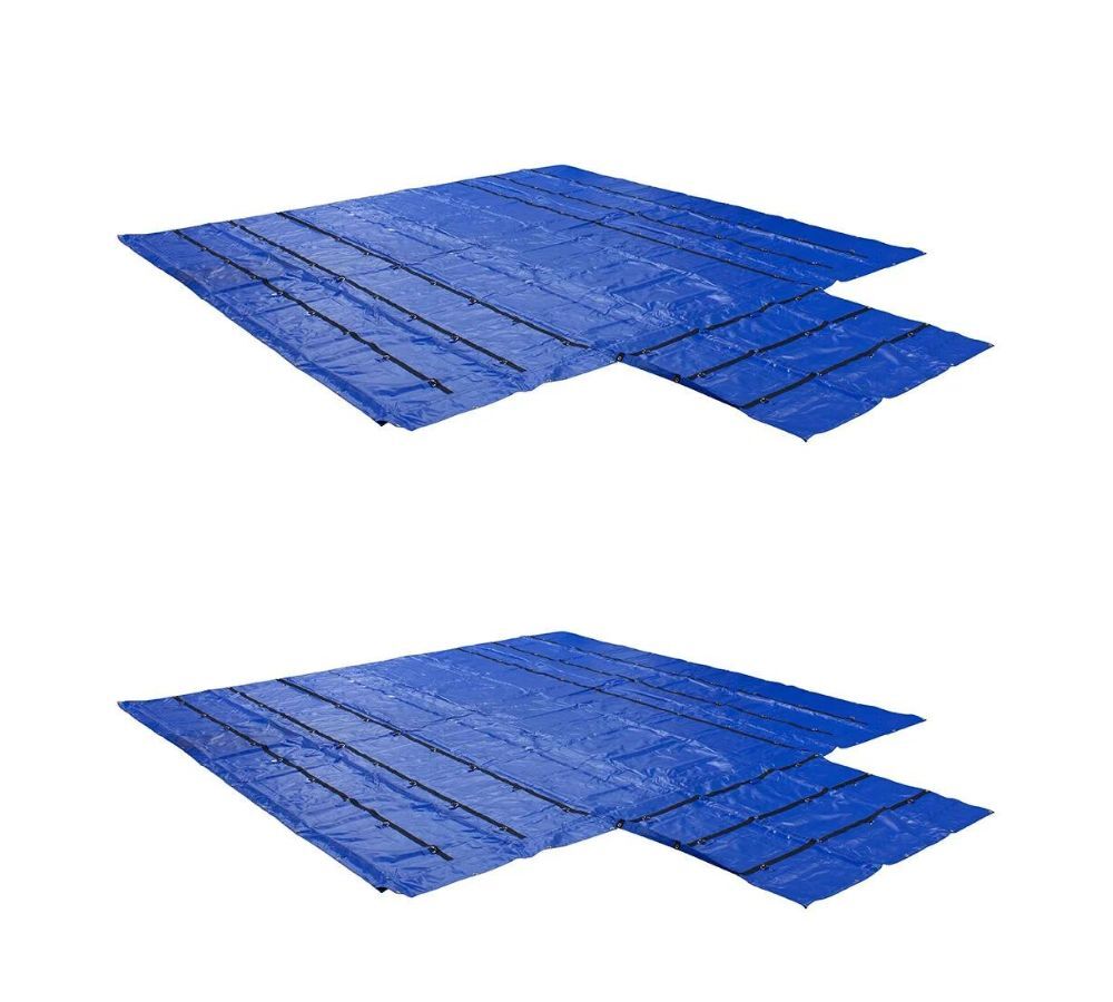2 Pack Flatbed Heavy Duty Waterproof 18oz Vinyl Lumber Tarps 20′ x 27′ (6′ Dr…