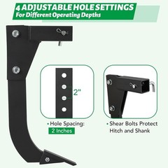 18” Hitch Mounted Ripper Middle Buster Plow for ATV/UTV Tractor with 2″Receiver