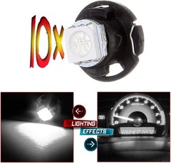 10-Pack White T5/T4.7 T1.25″ Neo Wedge LED Replacement Bulbs with Base for A/C L