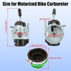 Racing Carburetor 58mm Air Filter Kit for 2 Stroke Engine 80cc 10 Color: Green