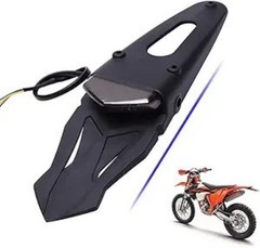 Universal Dirt Bike LED Rear Fender Brake Blinker Tail Light Color: Smoke Lens