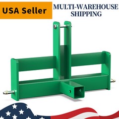 3 Point 2″ Receiver Hitch Drawbar for Cat 1 W/Suitcase Weight Brackets Green US