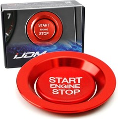 Red Aluminum Keyless Engine Push Start Button & Surrounding Ring Co Color: Red